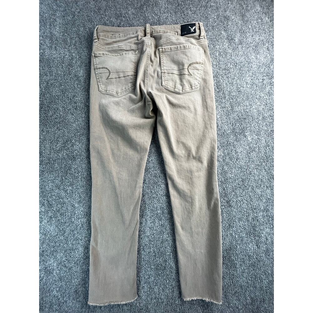 American Eagle Jegging Crop Gray Distressed Jeans Women's Size 10 - Picture 2 of 9